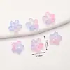 Miçangas de Vidro Gradiente Flor de Cerejeira de Alta Transparência, Formato de Flor de Cinco Pétalas Multicolorido, Pulseira DIY Feita à Mão, Colar, Joias, Acessórios para Miçangas