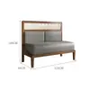 Mesa y Silla de Madera Maciza Estilo Retro Wabi-Sabi para Taberna, Comida Occidental, Tienda de Té con Leche, Cafetería, Combinación para B&B, Asiento de Ratán para Ocio, Comerciante
