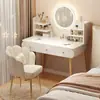 Tocador moderno para dormitorio, tocador pequeño integrado simple para espacios reducidos, nuevo modelo 2025 escritorio de maquillaje
