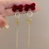 Pendientes de Perlas con Lazo Rojo para Otoño e Invierno Pendientes de Alta Gama para Mujer 2025 Nuevo Estilo Chino Pendientes Rojos