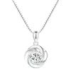 Collar de trébol de plata S925 Shake Tone Live con temperamento femenino, cadena de clavícula con corazón de océano, colgante simple y ligero de lujo.