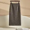 Falda midi de estampado de leopardo para mujer, moderna, nueva colección otoño/invierno 2026, estiliza la figura, versátil, con caída fluida, que se ajusta a la cadera, casual, con abertura, corte recto