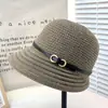 Sombrero de Pescador con Protección Solar de Verano para Mujer Hebilla de Cinturón Japonés Largo Delante Corto Detrás Sombrero de Equitación Sombrero de Sol para Vacaciones en la Costa