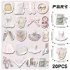 20 Piezas de Imanes para Refrigerador Estilo Ballet Ins Corazón Femenino Estilo Coreano Completamente Magnéticos Metal para Coche Decoración Magnética DIY Imanes Suaves