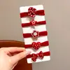 Cuerda para el pelo roja Ancora para niños Accesorios para el pelo de Año Nuevo Banda para el pelo Anillo para el pelo de alta elasticidad Cuerda para el pelo Tocado para niñas