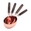Juego de cucharas medidoras de acero inoxidable color oro rosa, báscula para hornear, cuchara para hornear con mango de madera, taza medidora con pico invertido, en stock