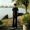 Pantalones de traje de color liso cómodos para el verano, que alargan las piernas, con caída de hoja curva, para hombre, versátiles estilo americano, adelgazantes, no planchar, de negocios, microcampana