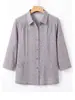 Camisa de verano de la abuela, top de algodón puro, camisa de verano holgada para madres de mediana edad y mayores, ropa de manga tres cuartos para mujeres mayores