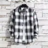 Camisa Xadrez Masculina Manga Longa Estilo Coreano Solta Tendência Bonita Tamanho Grande Jaqueta de Estudante Primavera e Verão Nova Camisa Masculina