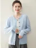 Cárdigan de cachemir con cuello redondo y forma de diamante retro para mujer, nuevo abrigo de punto grueso para otoño e invierno, prenda exterior holgada con botones