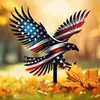Decoraciones Populares para Césped de Hierro Forjado, Bandera Americana con Temática del Día de la Independencia, Águila, Corazón y Otras Decoraciones