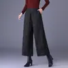 Pantalones tipo bloomers jacquard de calidad garantizada, elegantes y rejuvenecedores, versátiles para mujeres de mediana edad, pantalones cropped, pantalones de pierna ancha, pantalones casuales con un toque de alta gama