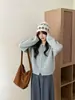 Cárdigan de punto gofre con cuello redondo para mujer, otoño e invierno, doble cremallera, corto, holgado, suave, versátil, chaqueta suéter casual