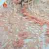 Bordado Novo Vestido de Verão Alça Tecido Bordado Ponto Bordado Plano Chiffon Estampado Unha Tecido Bordado com Strass