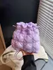 Bolsa Nuvem Plissada, Bolsa Pequena Acolchoada, Bolsa de Cordão Estilo Saco, Bolsa de Ombro Simples, Bolsa Transversal, Bolsa Casual para Viagem