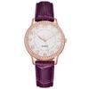 Reloj con Manecillas Luminosas Incrustadas de Diamantes Correa de Cuero para Mujer Transfronterizo Reloj de Mujer Reloj de Cuarzo Fabricante Venta al por Mayor Dropshipping Relojes Reloj de Pulsera