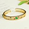 Pulseira de Calcedônia Verde Gelo Aiyu Ágata Natural Bracelete Aberto Joias Vintage Atacado Dropshipping S4090511