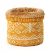 Bufanda de Cuello de Felpa y Lana para Otoño e Invierno, Calentador de Cuello Tejido de Moda para Hombres y Mujeres, Forrado de Felpa y Engrosado para Calor, Venta al por Mayor Transfronteriza