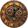 Reloj de Pared de Alto Gama Transfronterizo con Efecto 2D Hoja Verde Moda Creativo Decorativo de Cuarzo Sala de Estar Silencioso de Madera