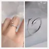 Anillo de Plata para Mujer Sentido del Diseño Nicho Simple ins Moderno 2022 Celebridad de Internet de Moda Personalizado Ajustable Anillo para Dedo Índice