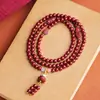 Pulseira de Areia Dourada Roxa Cinnabar com Múltiplos Círculos para Mulheres, Pulseira de Areia Imperial para o Ano de Nascimento, Pulseira de Buda com 108 Contas, Pulseira Cinnabar Reta