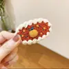 Pasador de Ganchillo de Lana Hecho a Mano DIY Orejas de Conejo Lindas Pasador Estéreo de Hierba Flor Pasador BB de Lana Hecho a Mano