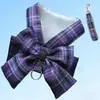 Saia para Pet com Peitoral Integrado, Saia Xadrez Estilo Jk com Peitoral e Guia para Passeio de Cães e Gatos, Roupa Colete