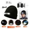 Gorro de invierno para deportes al aire libre, de dos en uno, con faro COB transfronterizo de luz cálida, que incluye una luz de advertencia integrada y un gorro de punto para el trabajo