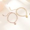Pulseira de corrente em forma de coração transfronteiriça europeia e americana ouro rosa aço titânio pulseira fábrica atacado corrente clavicular popular personalizada Feminina