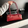Bolsa de Ombro Estilo Francês, Bolsa Baguete Longa Elegante Única, Cor Sólida Versátil Tendência para Mulheres