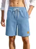 Pantalones cortos de pana para comercio exterior transfronterizo, nuevo modelo de verano con cordón, rayas verticales jacquard, pantalones cortos casuales de color liso para hombre