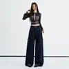 Jeans casuales de estilo americano color caqui transfronterizos con bolsillos tridimensionales para mujer, nuevo modelo de principios de otoño 2026 con diseño de múltiples tachuelas