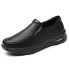 Stock Listo Zapatos Negros de Enfermera con Suelas Suaves, Transpirables, Cómodos, Antideslizantes, Cuero Genuino con Amortiguación de Aire Zapatos de Doctor, Venta al por Mayor Transfronteriza y Dropshipping