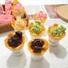 Juguete de Comida Realista 3D Cono de Helado Taza DIY Escritorio del Hogar Decoración Creativa para Coche Materiales Casa de Muñecas Pequeños Adornos