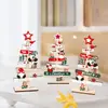 Mini Árbol de Navidad de Madera Estilo Escandinavo Adornos Navideños de Escritorio Decoración para Estantería de Oficina en Casa Regalos Pequeños