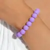 Joias europeias e americanas pulseira de acrílico colorida macaron, pulseira de contas com fio elástico da moda e simples, acessório de mão na cor de doce