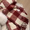 Novo Cachecol Transfronteiriço de Imitação de Mohair para Mulheres, Estilo Europeu e Americano Barba Longa Outono e Inverno Xale Cachecol Quente, Exportação Exportação Produtos de Alta Qualidade