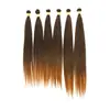 Fábrica de Origen de Comercio Exterior con Fuertes Capacidades, Pelucas Sintéticas Transfronterizas Europeas, Americanas y Africanas, Cabello Largo Liso, Extensiones de Cabello de Seda de Alta Temperatura, Juego de 6 Piezas