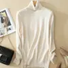 Suéter de outono e inverno suéter gola alta feminino pullover estilo coreano manga longa solto suéter básico cor sólida suéter feminino