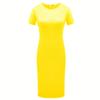 Vestido de verano de una pieza con falda a la cadera de AliExpress, informal, sexy, de manga corta, color liso.