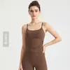 Camiseta sin mangas de yoga Weiman con sensación de piel desnuda cepillada para mujer con tirantes ajustables, pliegues laterales en la cintura, corte ajustado para correr, fitness, deportes