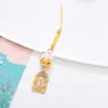 Gato Lúcido Yushou Jinyun Saúde Metal Chaveiro Pingente Flor de Cerejeira Gato de Cerâmica Corrente de Celular Decoração de Bolsa Pendurada