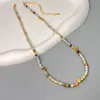 Nuevo collar de amor de piedra natural estilo chino para mujer, cobre chapado en oro, lujo ligero, moda original, cadena para clavícula, joyería al por mayor de Qingdao