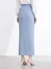 Falda casual básica de corte recto largo para mujer, de calidad boutique Miyake, superventas, color liso, versátil para el uso diario