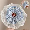 Scrunchie de rede colorido e oversized com alta elasticidade e alto apelo estético, acessório de cabelo multicamadas estilo francês