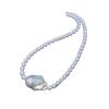 Collar de Perlas de Agua Dulce Barroco para el Día de la Madre para Mujeres, Diseño Único Minimalista de Nicho, Gargantilla de Perlas para Mejores Amigas