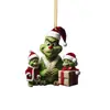 Adornos Colgantes Familia Grinch Navidad Transfronteriza Mini Monstruo Verde Decoraciones para Árbol de Navidad Adornos de Dibujos Animados