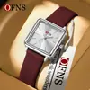 Relojes de Moda Europeos y Americanos Ofns para Mujer, Relojes de Moda Cuadrados Impermeables de Venta Caliente Transfronteriza, Relojes de Cuarzo Escolares de Aleación de Cuero