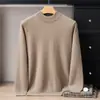 [100% Caxemira] Suéter de Caxemira Masculino de Alta Qualidade, Suéter Quente de Gola Alta Meia, Suéter Base de Malha Casual para o Dia a Dia