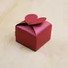Estilo Europeo Nuevo Corazón Regalo Caja de Dulces para Boda Creativa Perlescente Color Puro Caja con Fondo Cuadrado en Forma de Corazón Venta al por Mayor